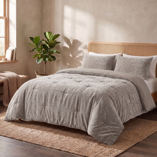 Zelesta Special Jersey Chenille Duvet - Metal Grey