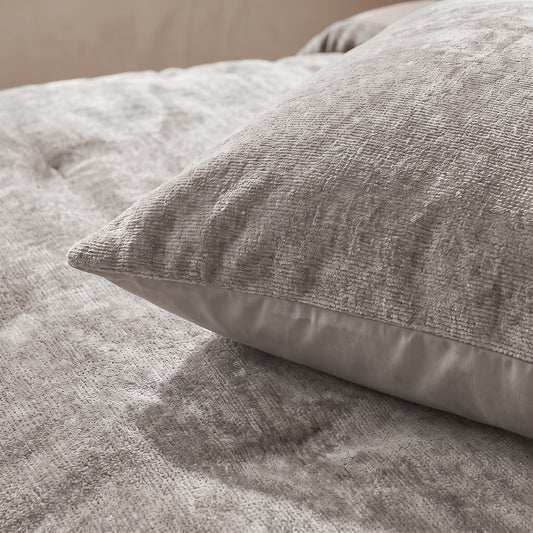 Zelesta Special Jersey Chenille Pillowcase Set Of 2 - Metal Grey