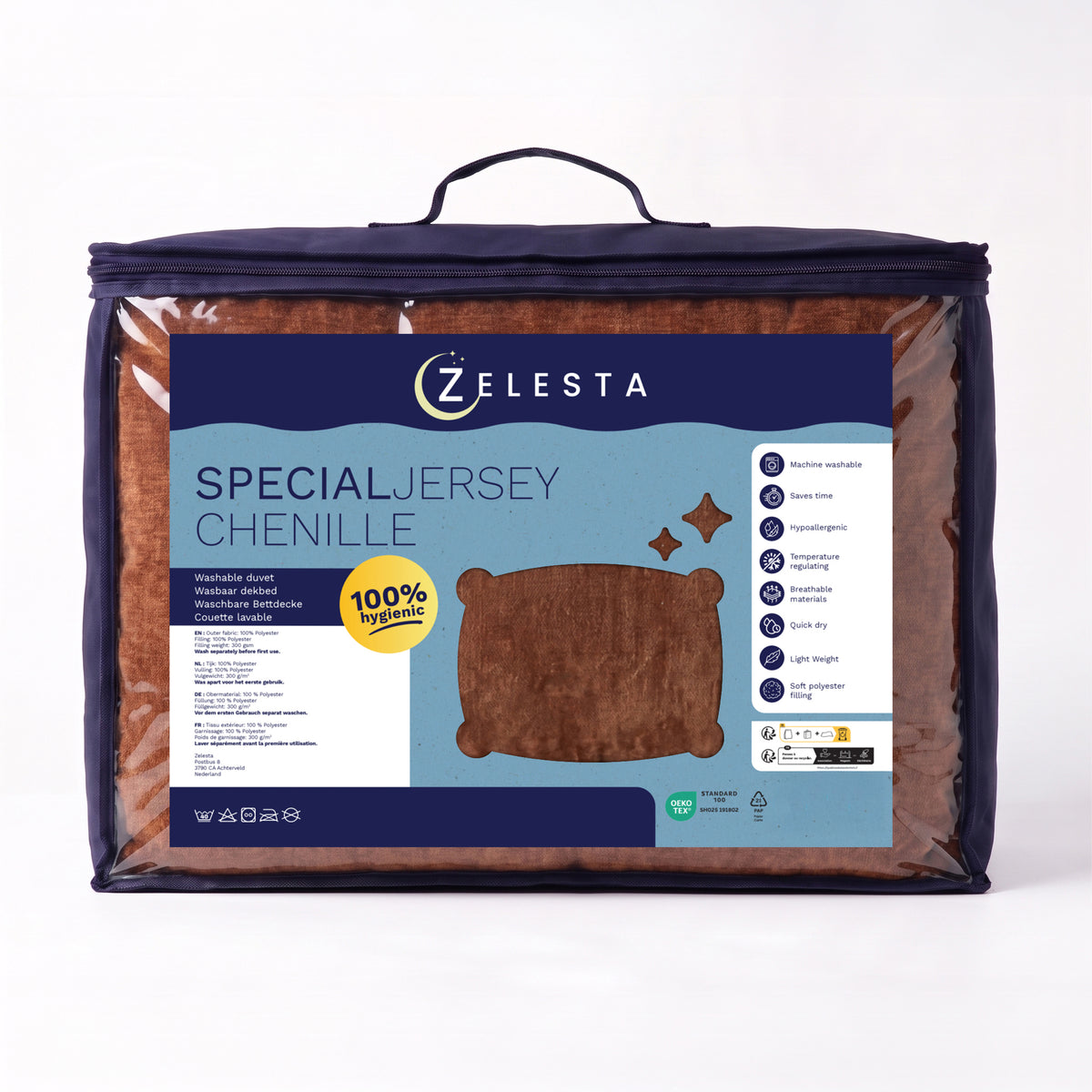 Zelesta Special Jersey Chenille Duvet - Warm Brown
