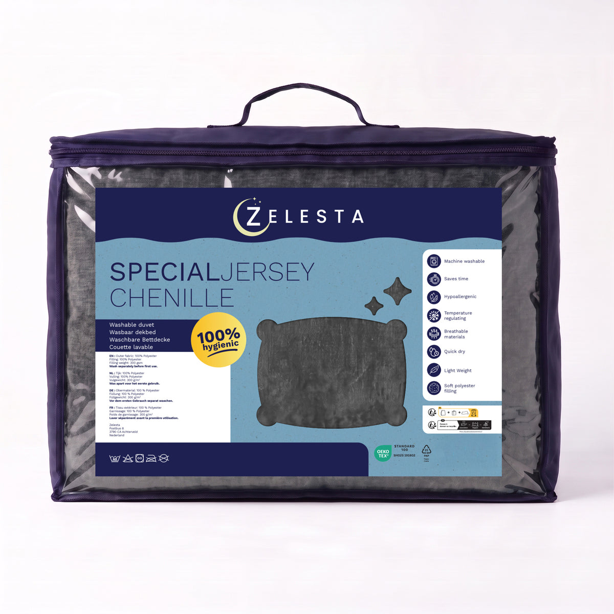 Zelesta Special Jersey Chenille Duvet - Warm Grey