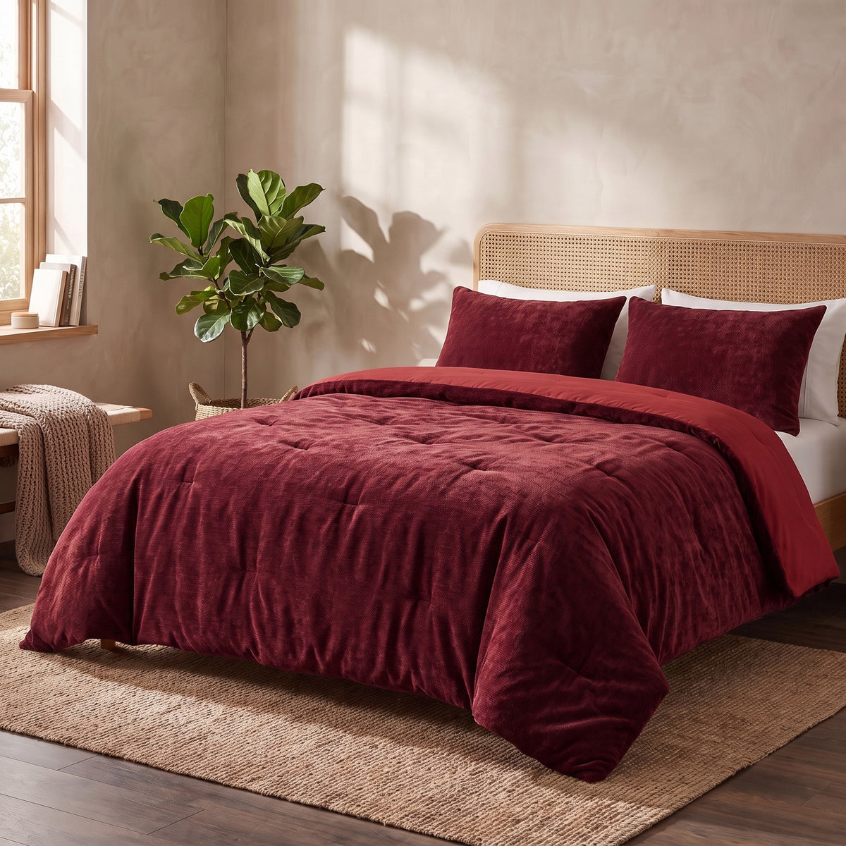 Zelesta Special Jersey Chenille Duvet - Baroque Red
