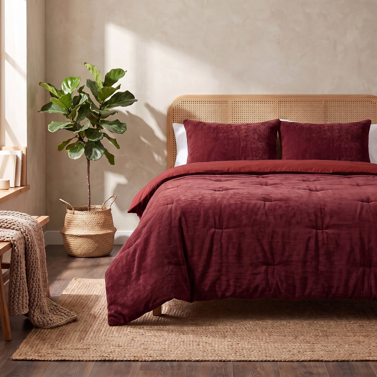 Zelesta Special Jersey Chenille Duvet - Baroque Red