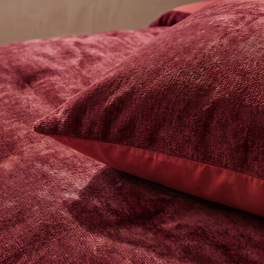 Zelesta Special Jersey Chenille Pillowcase Set Of 2 - Baroque Red