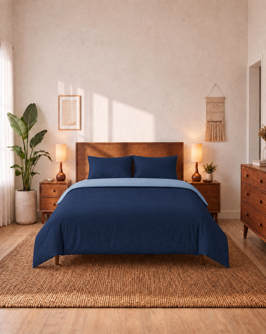Zelesta Comfort Duo Naadloos Dekbed - Blauw & Marineblauw