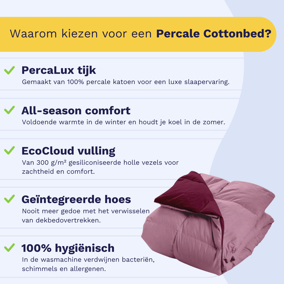 Zelesta Percale Cottonbed Katoen - Pink & Red Wine
