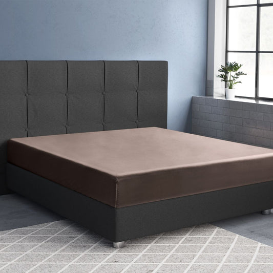 Zelesta Primaviera Satin Deluxe Fitted Sheet Taupe image