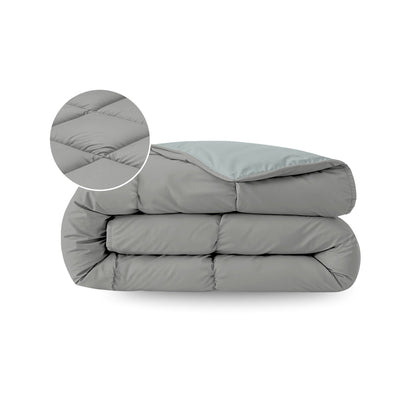 Zelesta Pure Duo Katoen Zomerdekbed - Donkergrijs & Lichtgrijs