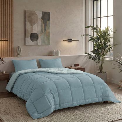 Zelesta Pure Duo Katoen Dekbed - Grijsblauw & Lichtblauw