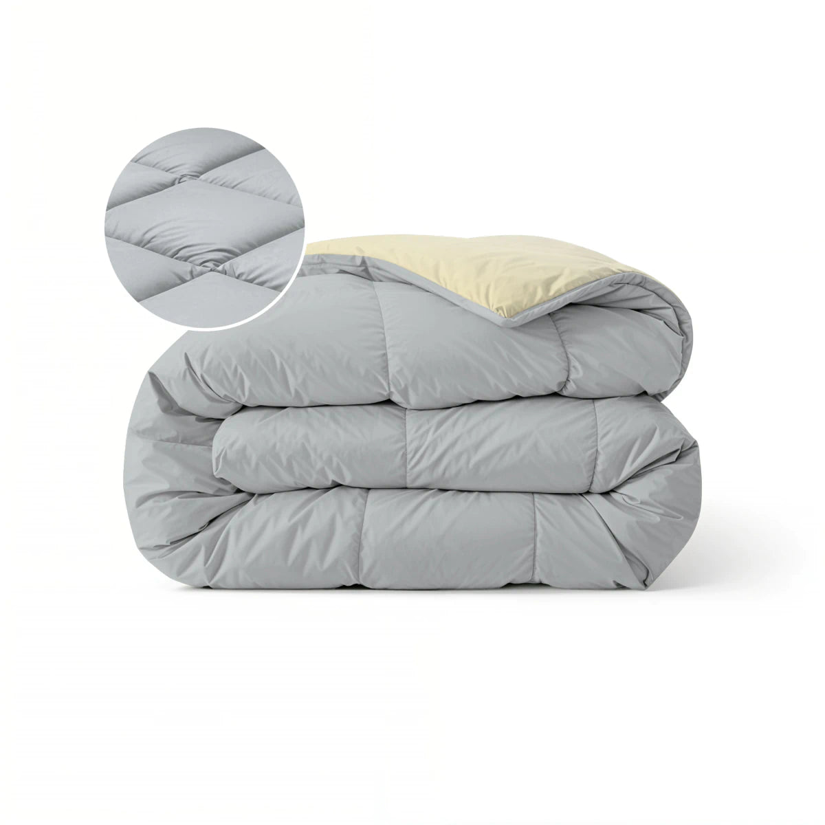 Zelesta Pure Duo Katoen Dekbed - Lichtgrijs & Botergeel