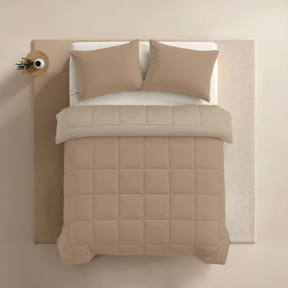 Zelesta Pure Duo Katoen Dekbed - Rozebruin & Betonbruin