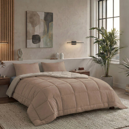 Zelesta Pure Duo Katoen Dekbed - Rozebruin & Betonbruin