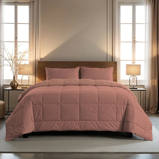 Zelesta Pure Duo Cotton Summer Duvet - Terracotta Pink & Earth Pink