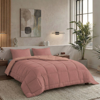 Zelesta Pure Duo Katoen Dekbed - Terracottaroze & Aarderoze