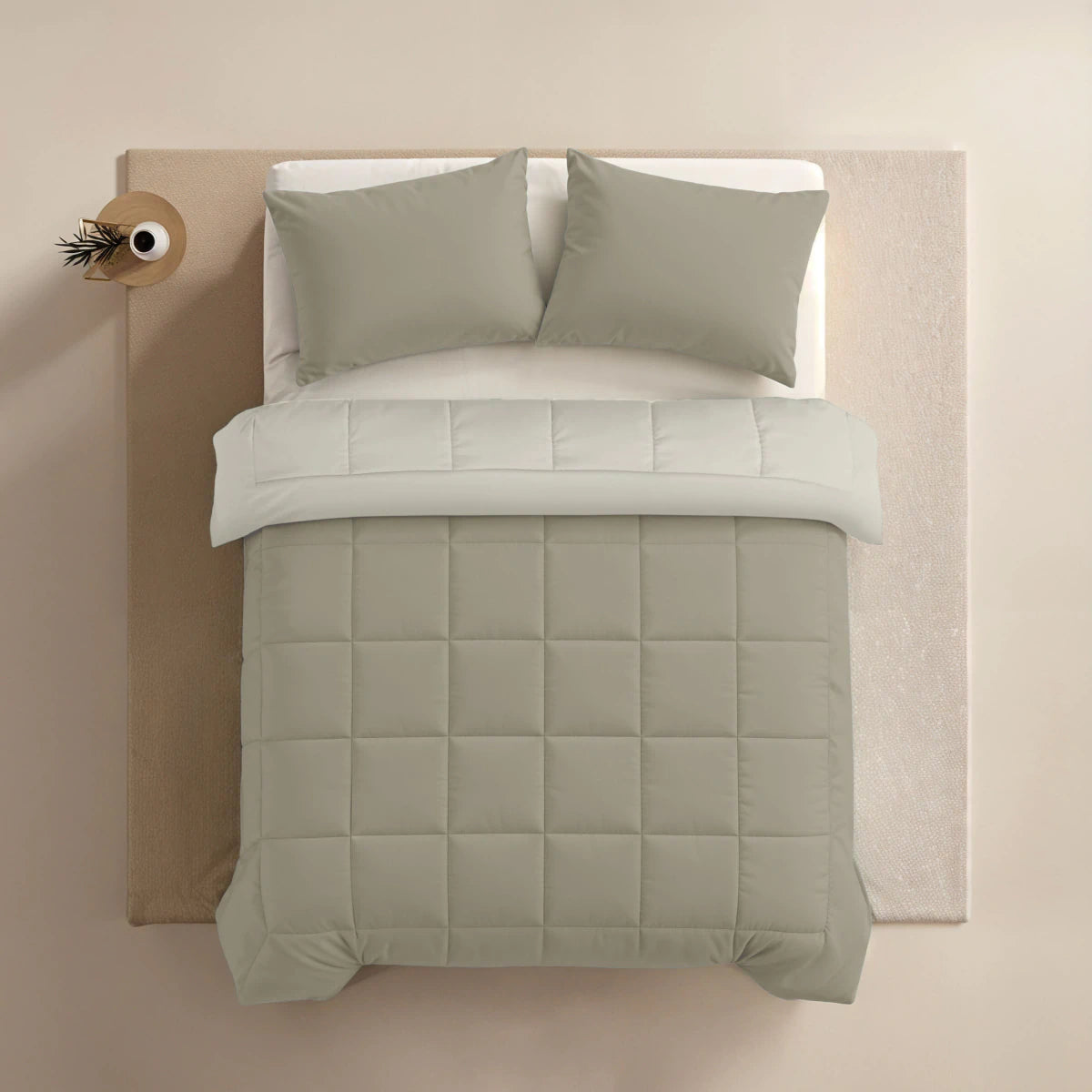 Zelesta Pure Duo Katoen Dekbed - Warmgrijs & Roomwit