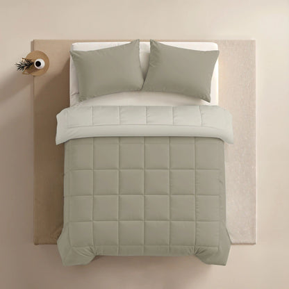 Zelesta Pure Duo Katoen Zomerdekbed - Warmgrijs & Roomwit
