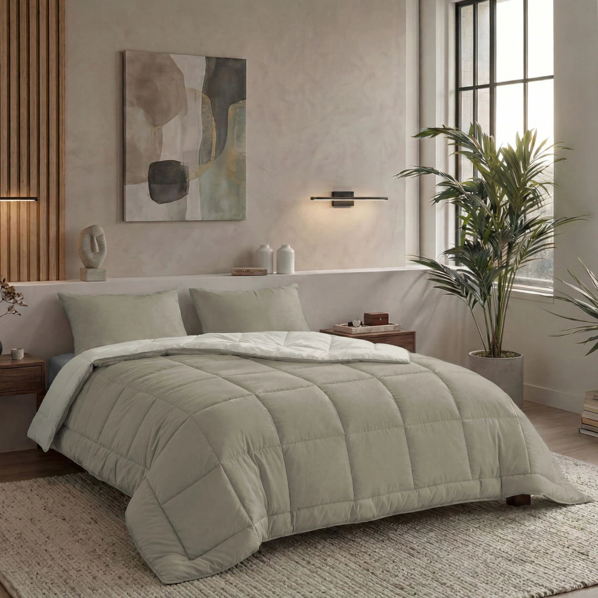 Zelesta Pure Duo Katoen Dekbed - Warmgrijs & Roomwit