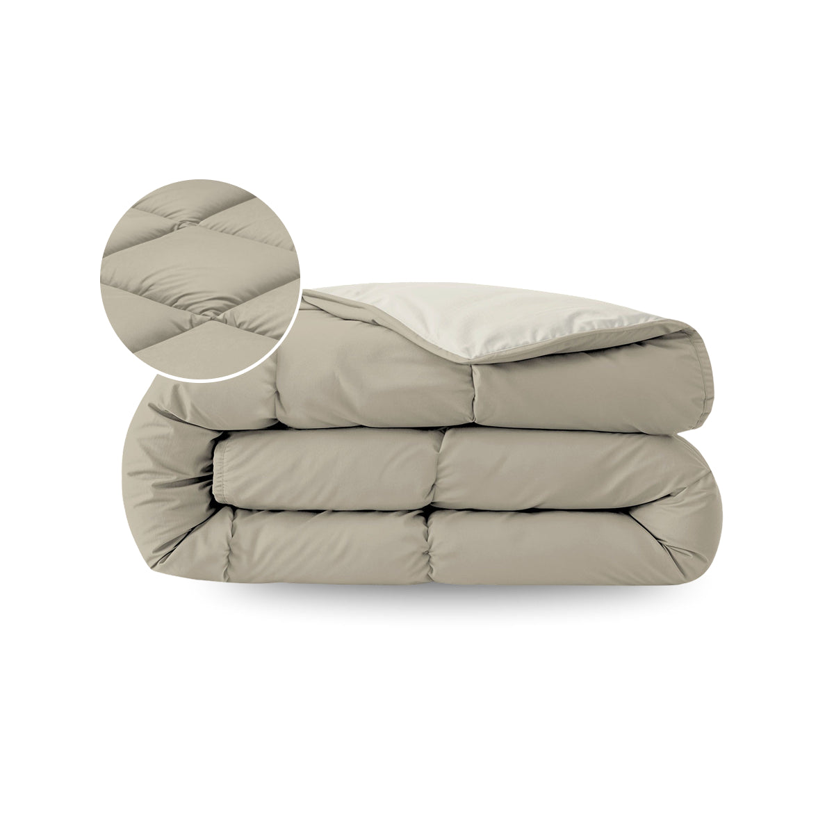 Zelesta Pure Duo Katoen Zomerdekbed - Warmgrijs & Roomwit