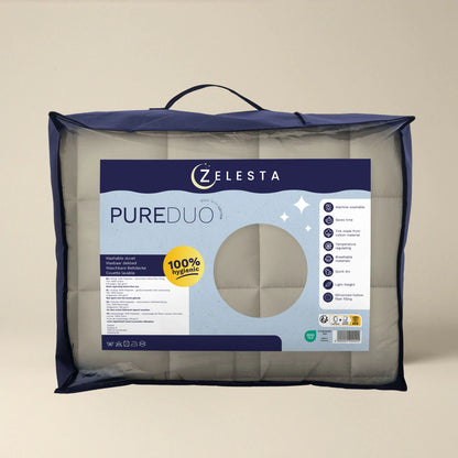Zelesta Pure Duo Katoen Dekbed - Warmgrijs & Roomwit