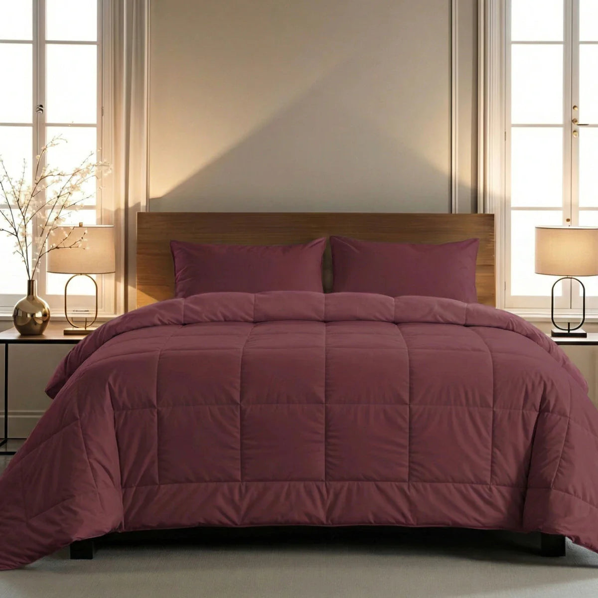 Zelesta Pure Uni Cotton Duvet - Burgundy