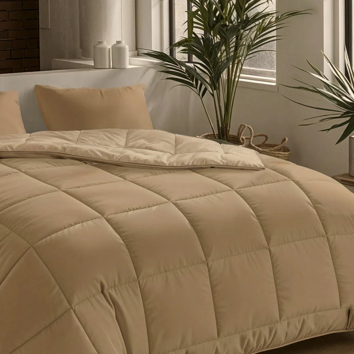Zelesta Pure Uni katoenen zomerdekbed - Cacaobruin
