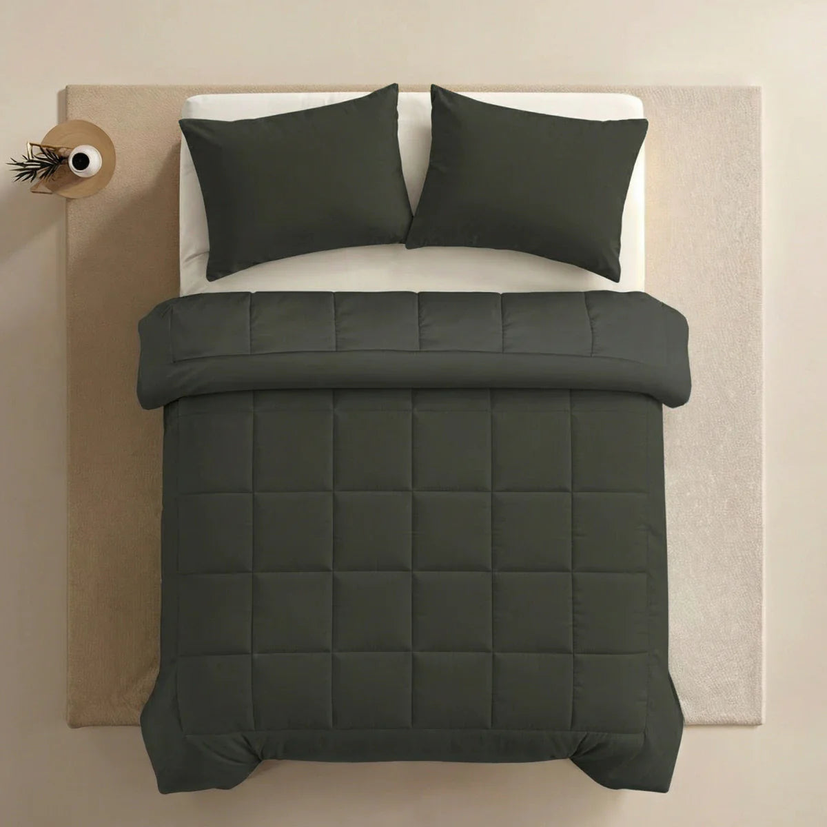 Zelesta Pure Uni Cotton Summer Duvet - Olive Black