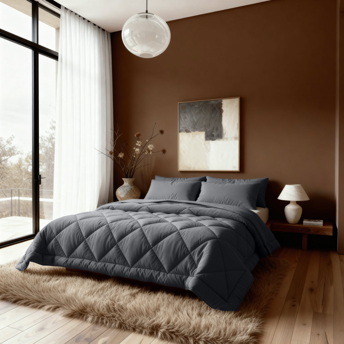 Zelesta Comfort Uni Diamond Duvet - Anthracite