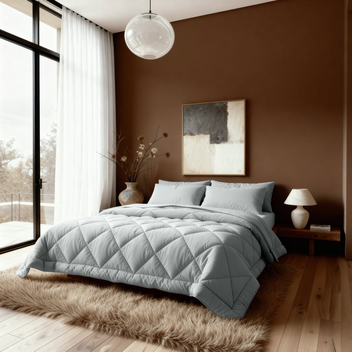 Zelesta Comfort Uni Diamond Duvet - Grey-Blue