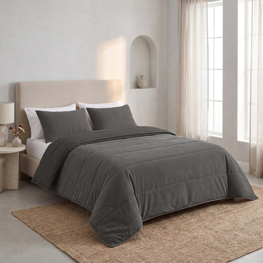 Zelesta Special Corduroy Katoenen Dekbed - Antraciet