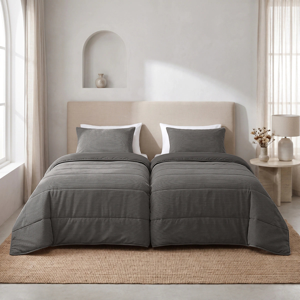 Zelesta Special Corduroy Katoenen Dekbed - Antraciet