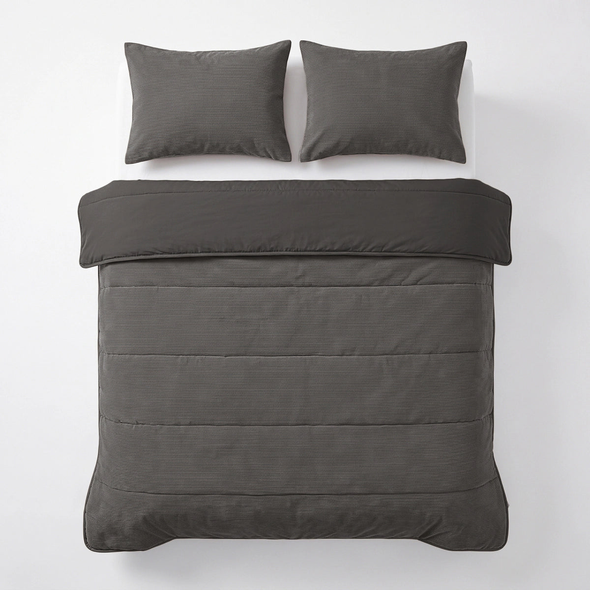 Zelesta Special Corduroy Katoenen Kussensloop Set Van 2 - Antraciet