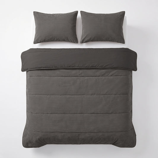 Zelesta Special Corduroy Katoenen Kussensloop Set Van 2 - Antraciet