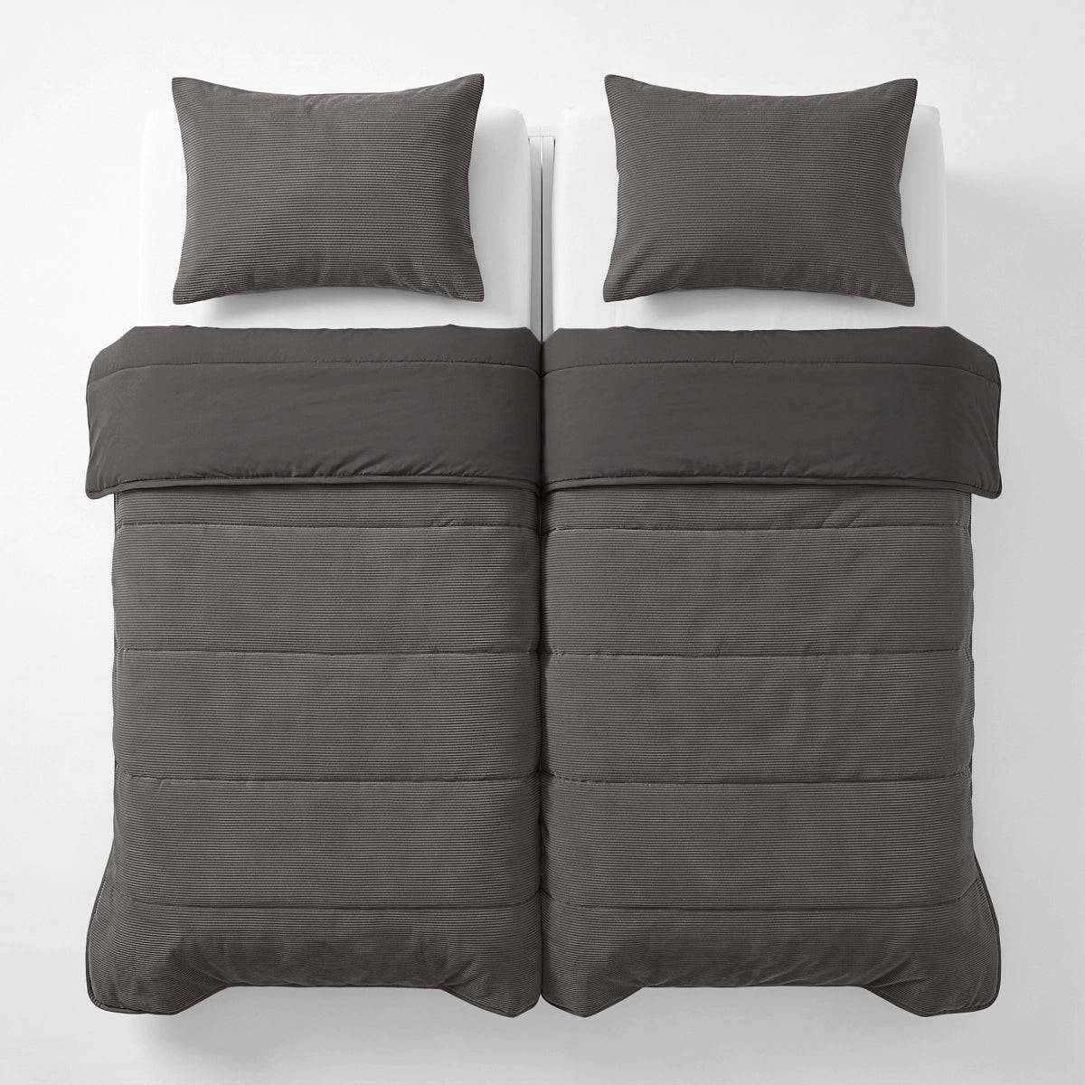 Zelesta Special Corduroy Katoenen Kussensloop Set Van 2 - Antraciet