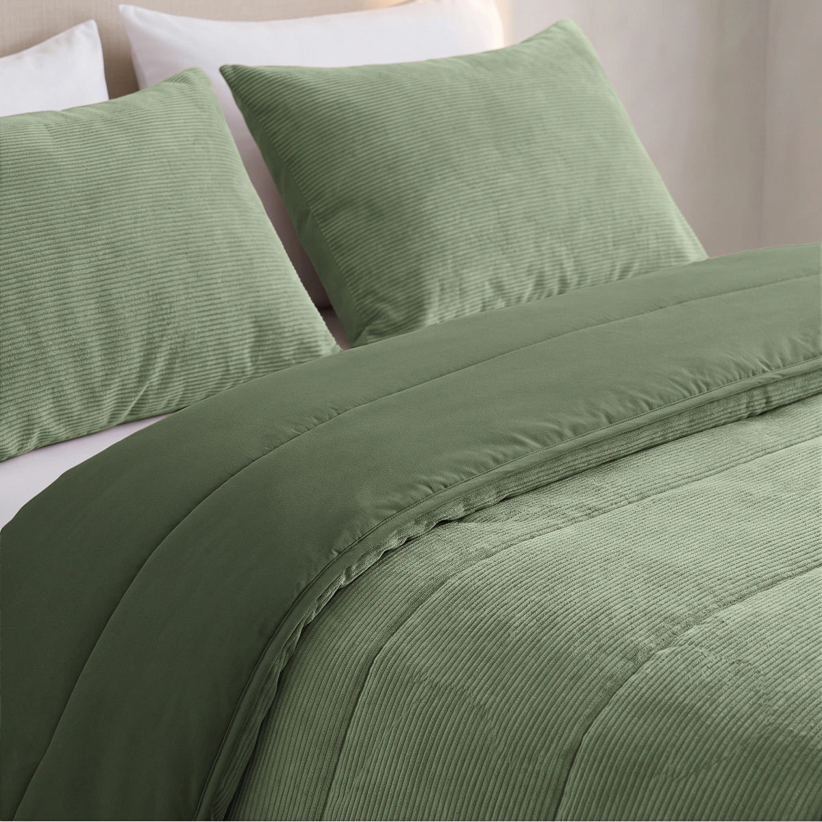 Zelesta Special Corduroy Katoenen Dekbed - Bosgroen