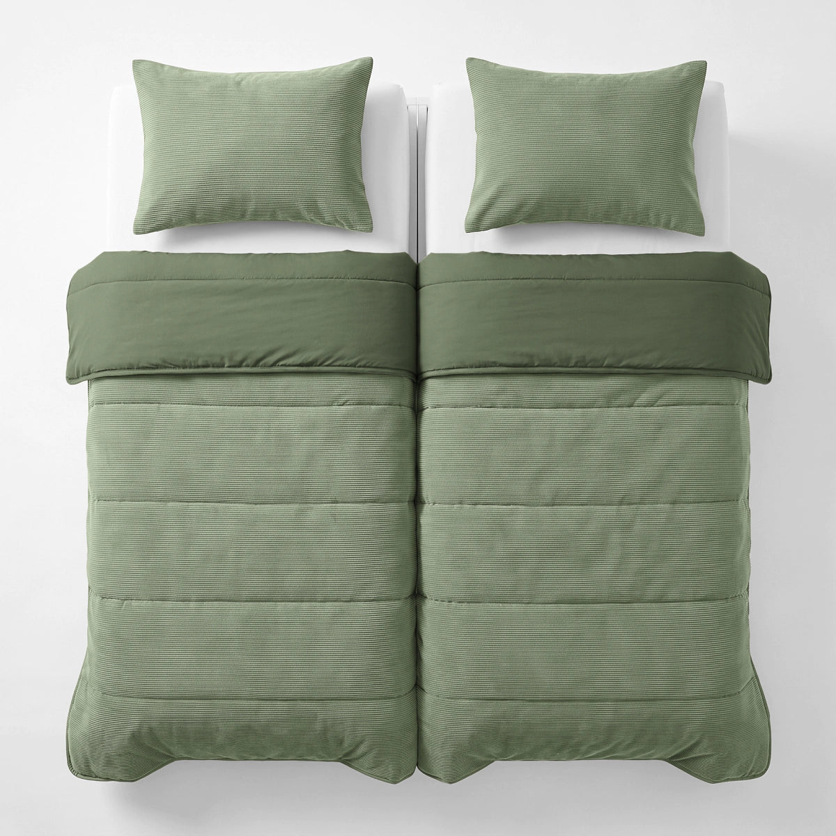 Zelesta Special Corduroy Katoenen Kussensloop Set Van 2 - Bosgroen