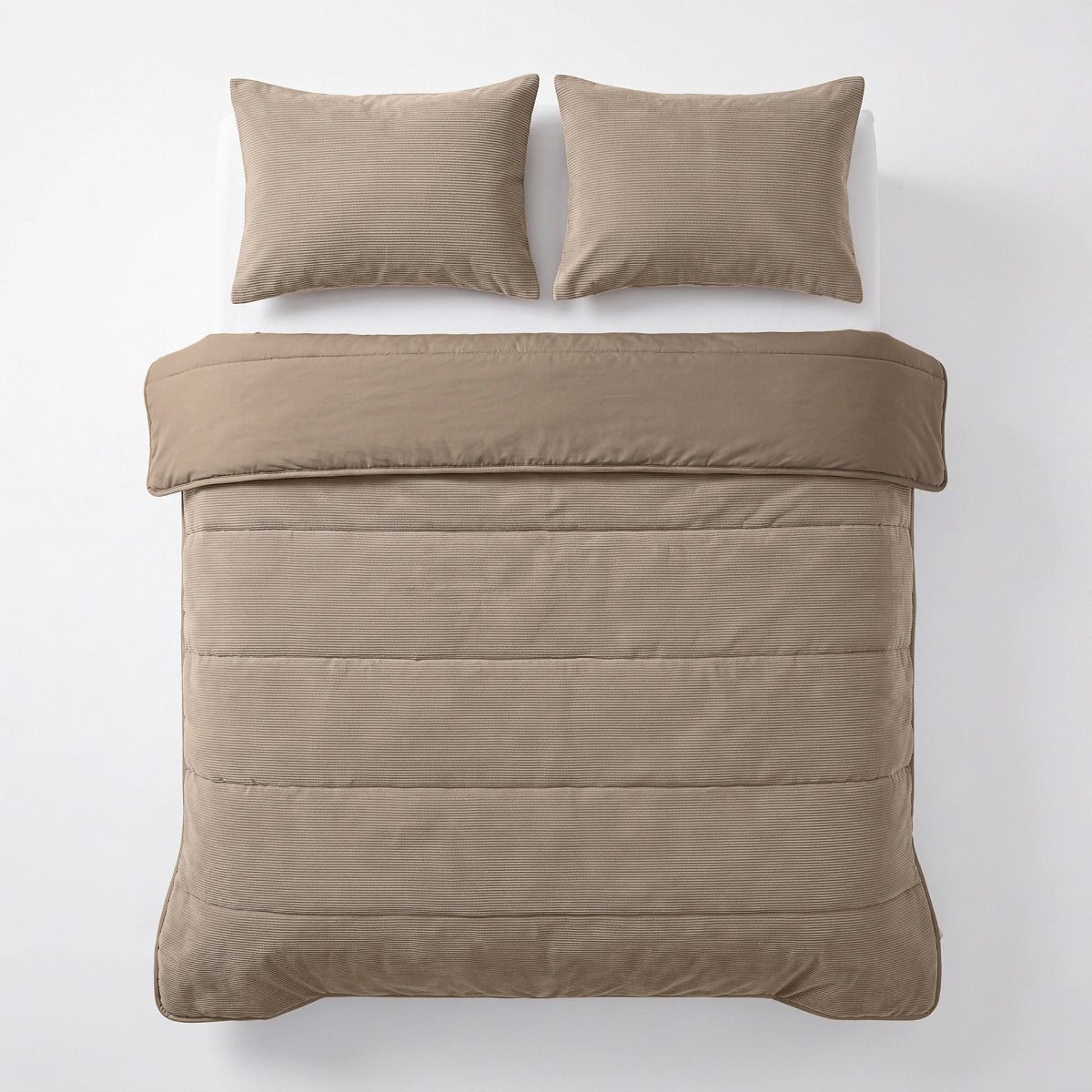 Zelesta Special Corduroy Katoenen Kussensloop Set Van 2 - Taupe