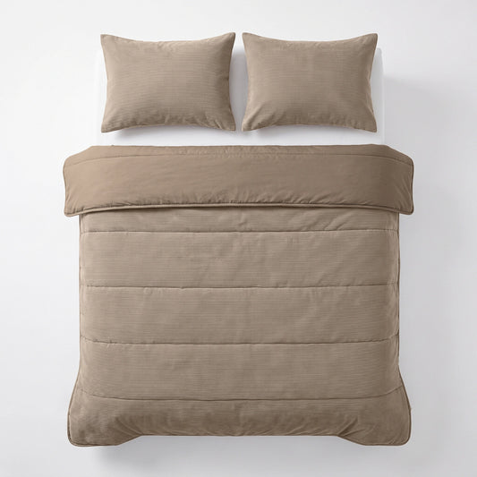 Zelesta Special Corduroy Katoenen Kussensloop Set Van 2 - Taupe