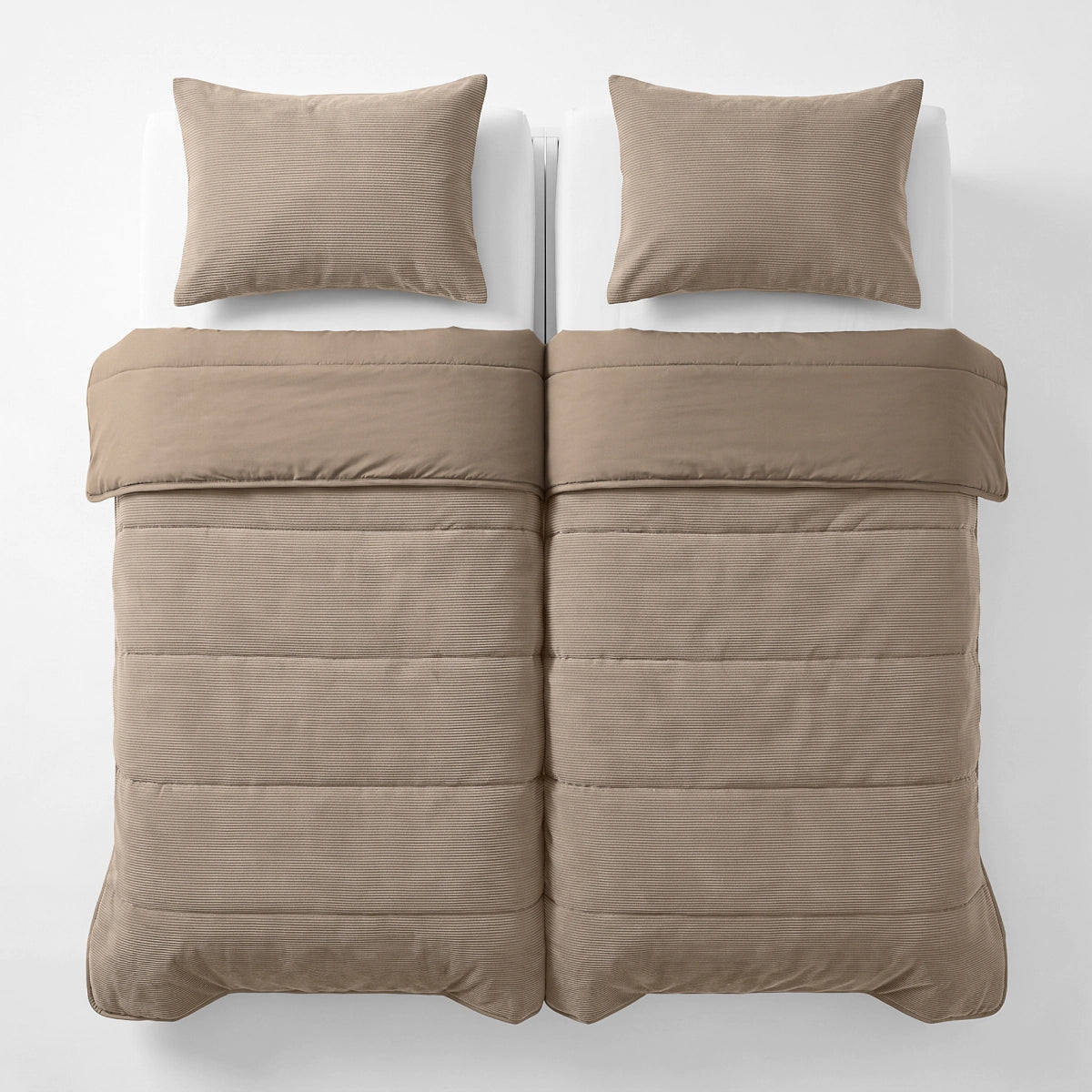 Zelesta Special Corduroy Katoenen Kussensloop Set Van 2 - Taupe