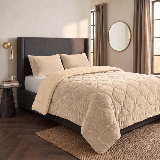 Zelesta Special Teddy Faux Fur Duvet - Cozy Cappuccino