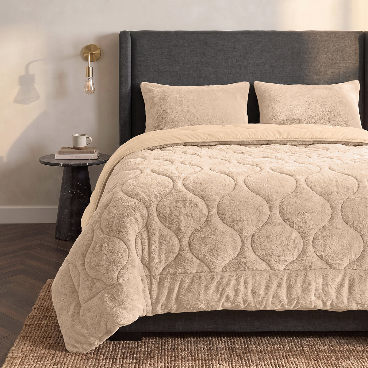 Zelesta Special Teddy Faux Fur Duvet - Cozy Cappuccino