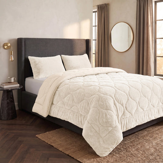 Zelesta Special Teddy Faux Fur Duvet - Marshmallow white