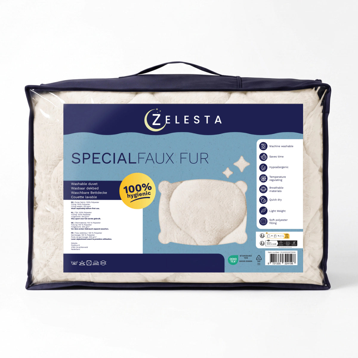 Zelesta Special Teddy Faux Fur Duvet - Marshmallow white