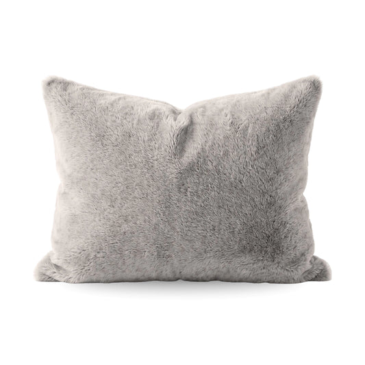 Zelesta Special Teddy Faux Fur Pillowcase Set Of 2 - Moon Grey