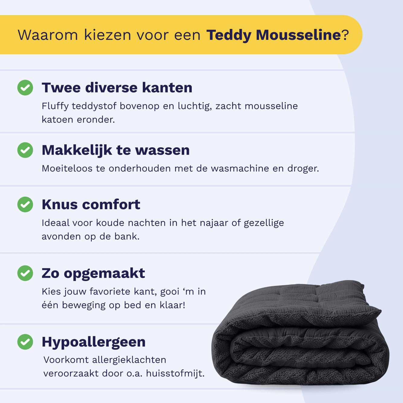 Zelesta Teddy Katoen Mousseline - Anthracite