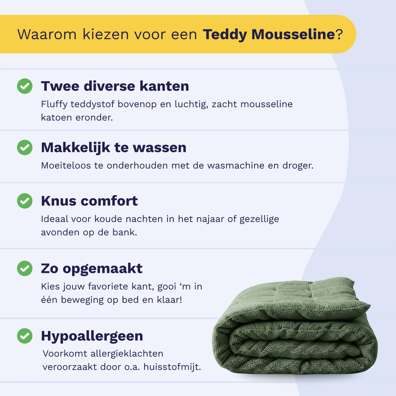 Zelesta Teddy Katoen Mousseline - Green