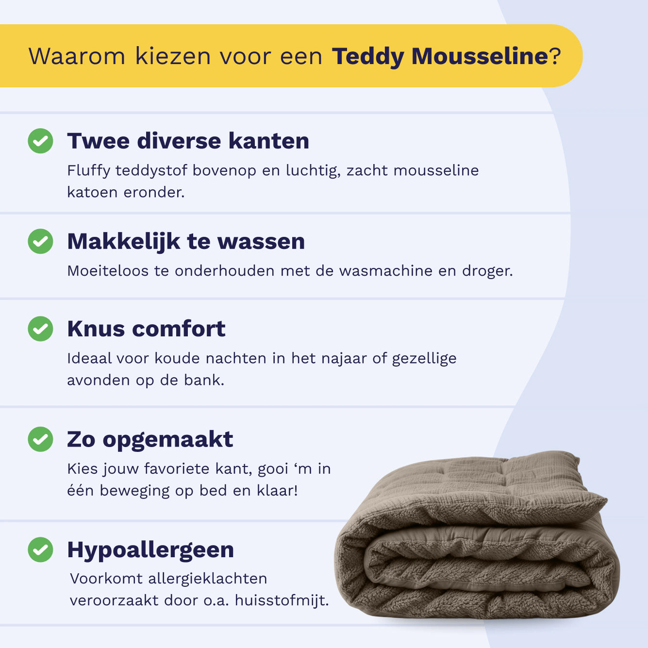 Zelesta Teddy Katoen Mousseline - Taupe