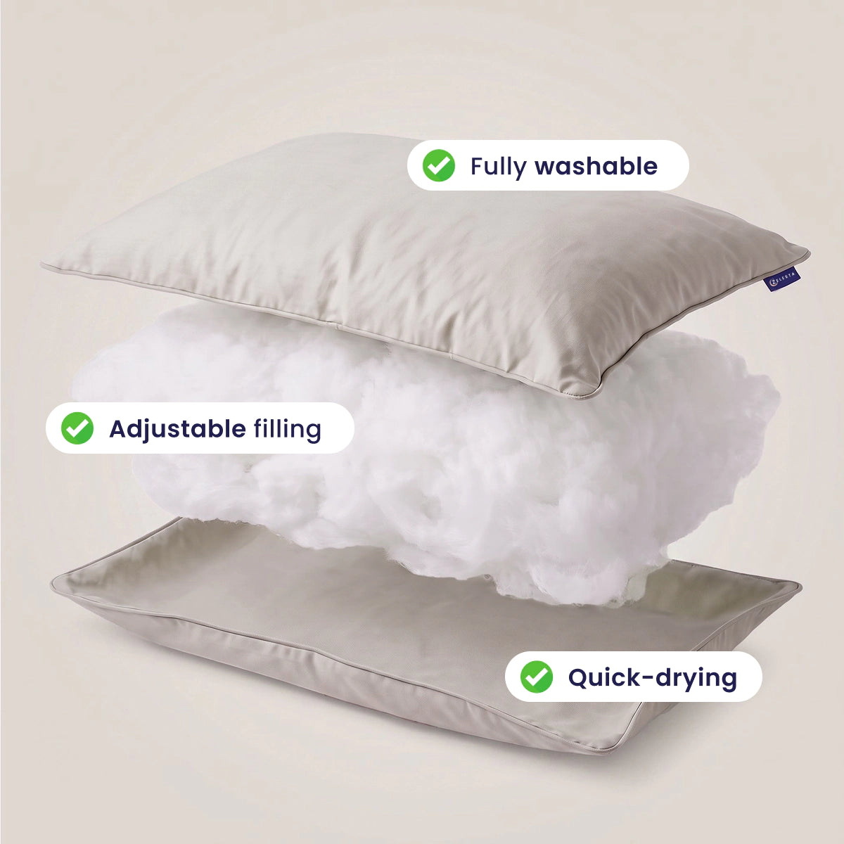 Washable pillow Grey - EN | Zelesta