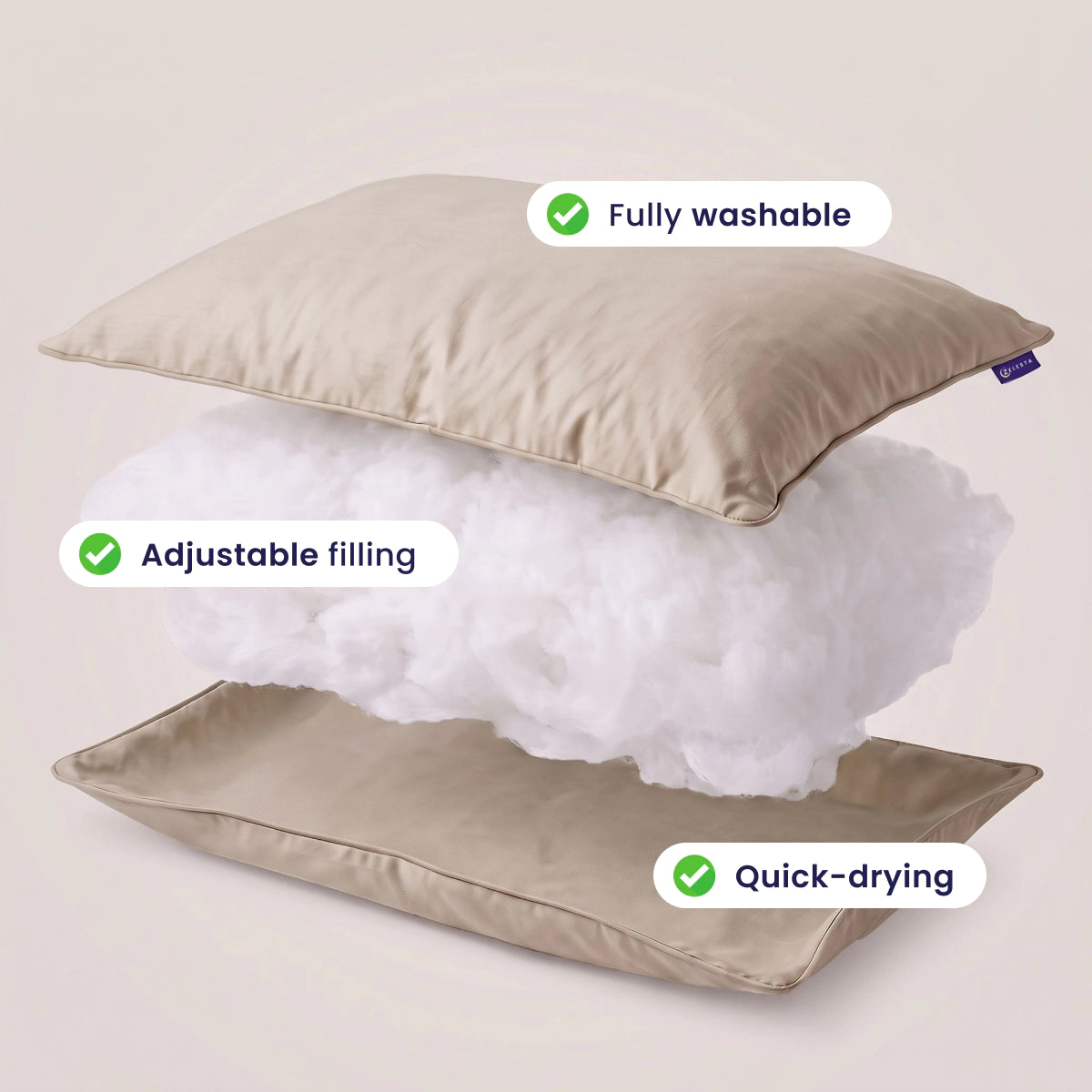 Washable pillow Sand Beige - EN | Zelesta
