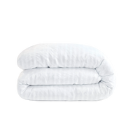 Zelesta Deluxe Hotel Stripe Seamless Satin Cotton Duvet - White