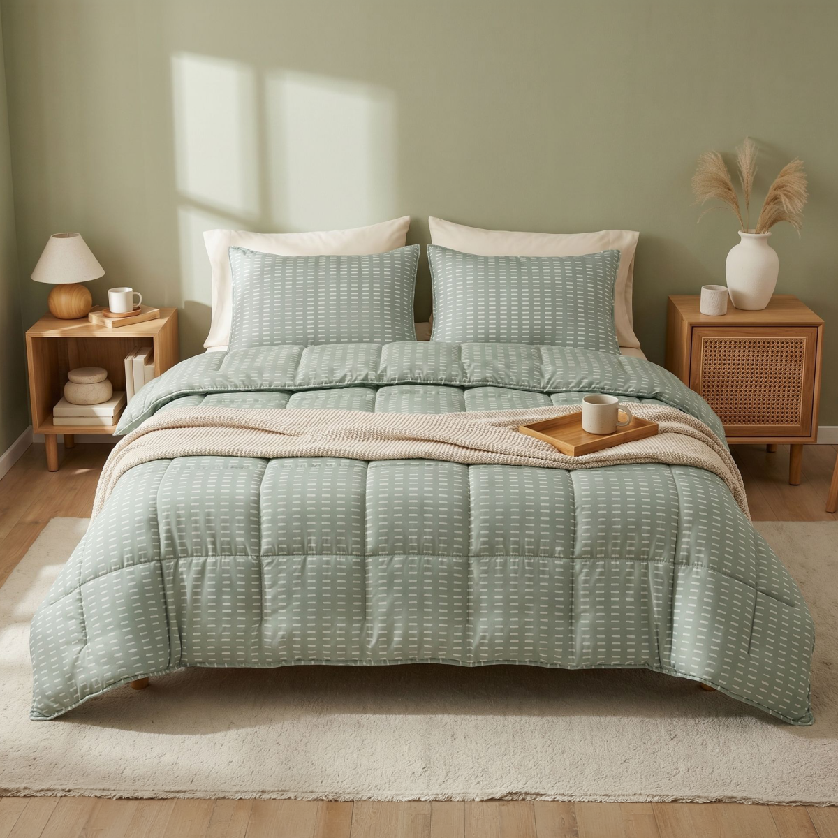 Zelesta Comfort Design Summer Duvet - Olive Stitches