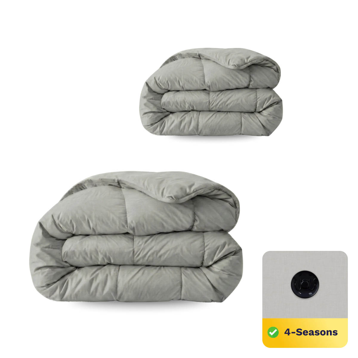 Een close-up van het Zelesta Wonderbed 4 Seasons Double Katoen in Morning Grey, gemaakt van zacht perkal katoen.